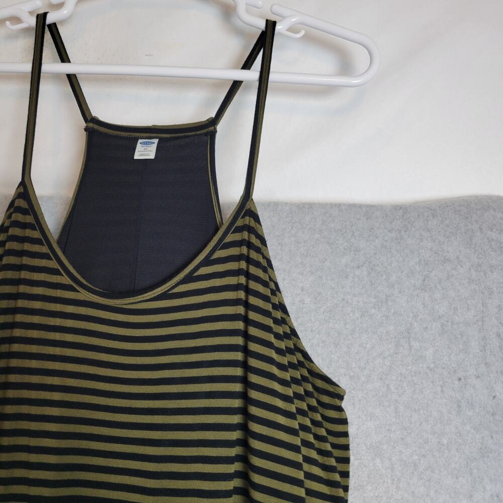 Old Navy Black and Olive Green Striped Maxi Dress - Picture 4 of 11